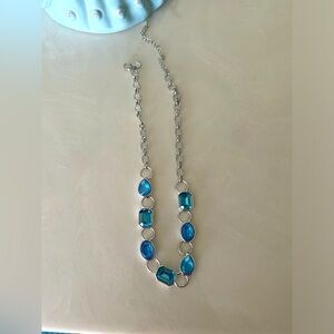 Touchstone Crystal blue chain necklace